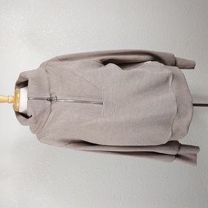 Varley Oversized Vine Half-Zip Sweater Taupe Size XLg Funnel Neck